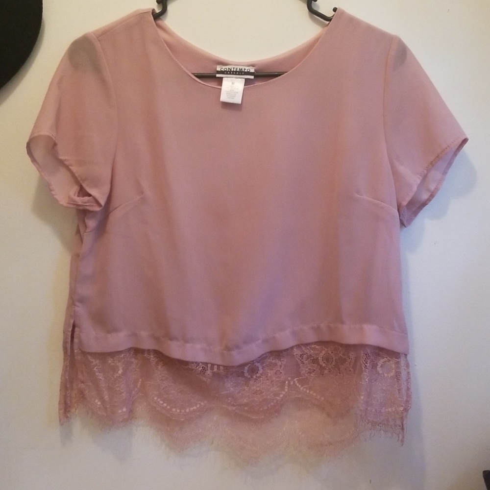 Contempo Casuals Blouse, Light pink/Mauve Medium